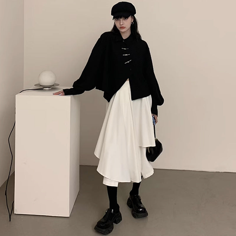 アシンメトリーモードブラウス