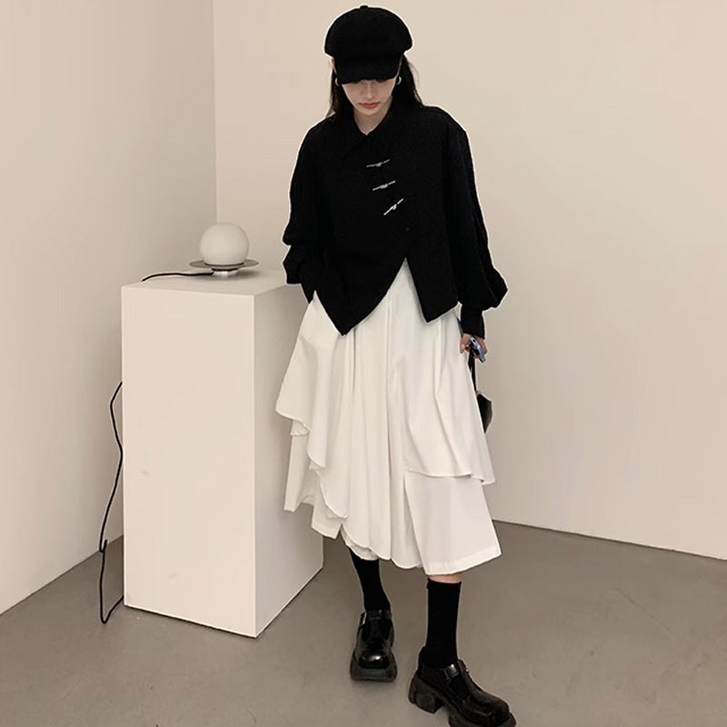 アシンメトリーモードブラウス