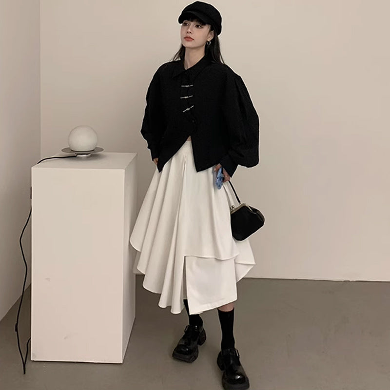 アシンメトリーモードブラウス