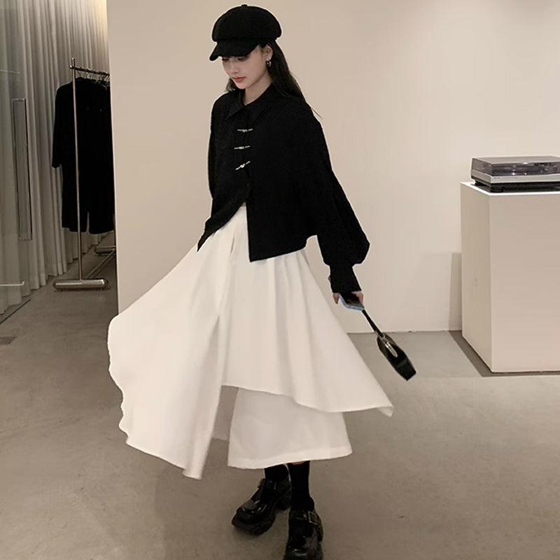 アシンメトリーモードブラウス