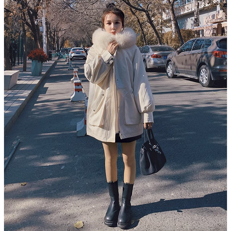 【即納】ファーフード付きマウンテンコート