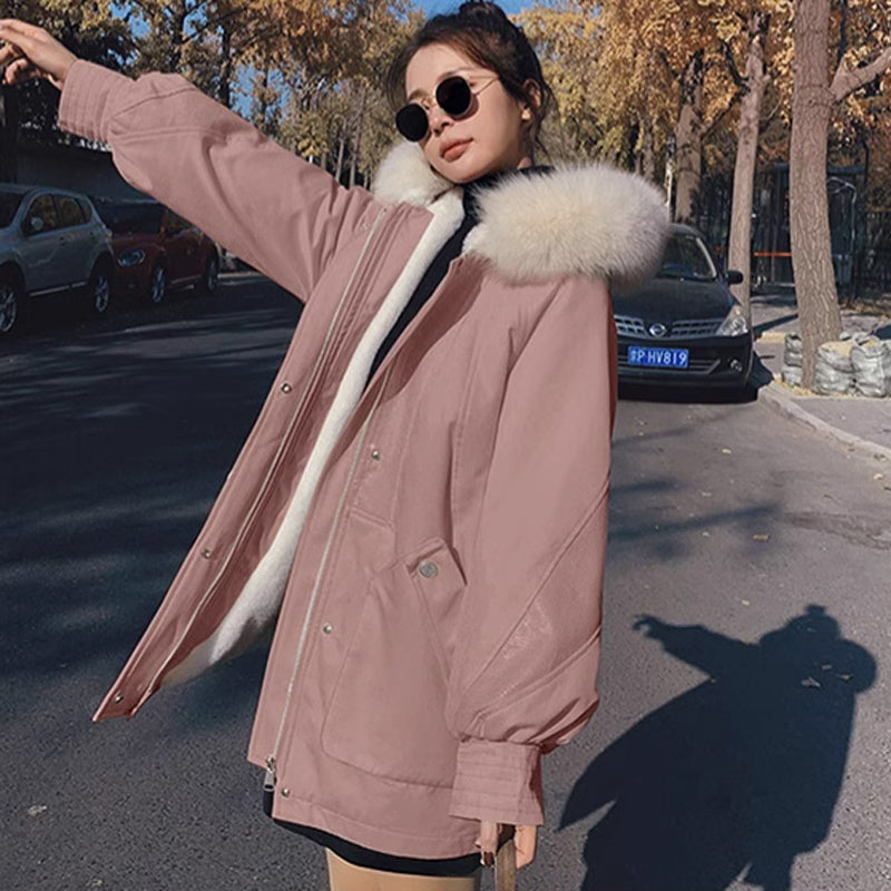 【即納】ファーフード付きマウンテンコート