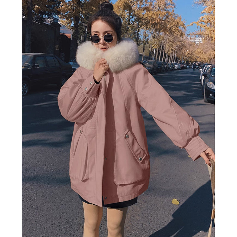 【即納】ファーフード付きマウンテンコート