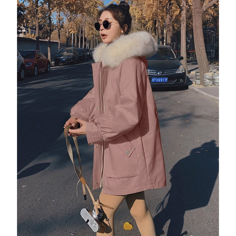 【即納】ファーフード付きマウンテンコート