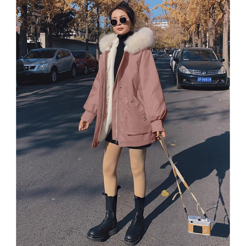 【即納】ファーフード付きマウンテンコート