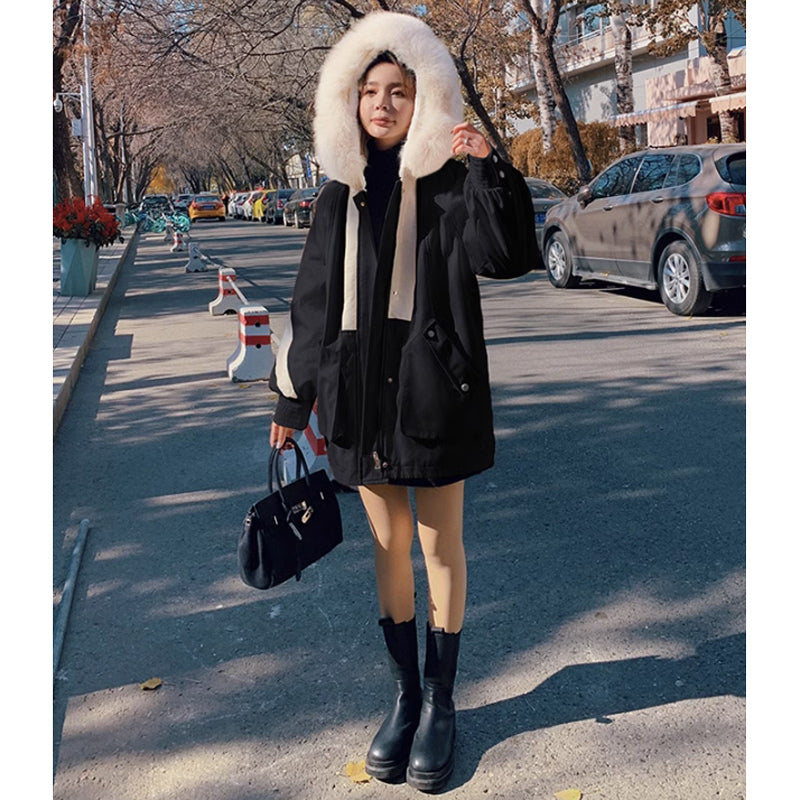 【即納】ファーフード付きマウンテンコート