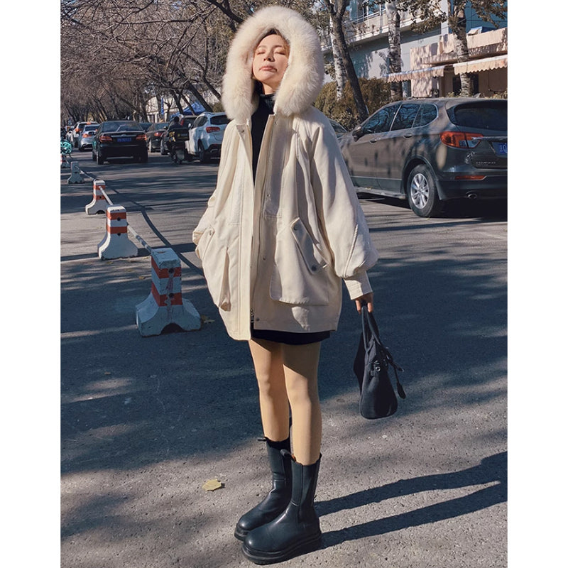 【即納】ファーフード付きマウンテンコート