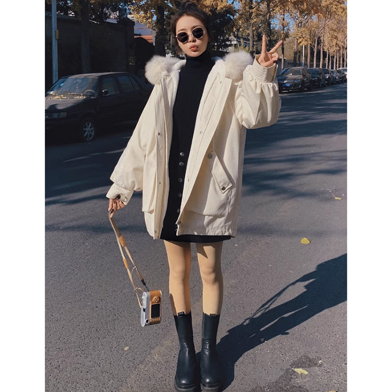 【即納】ファーフード付きマウンテンコート