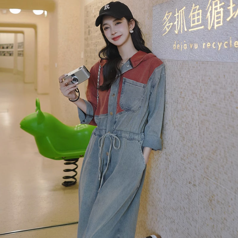 ダメージデニムオールインワン