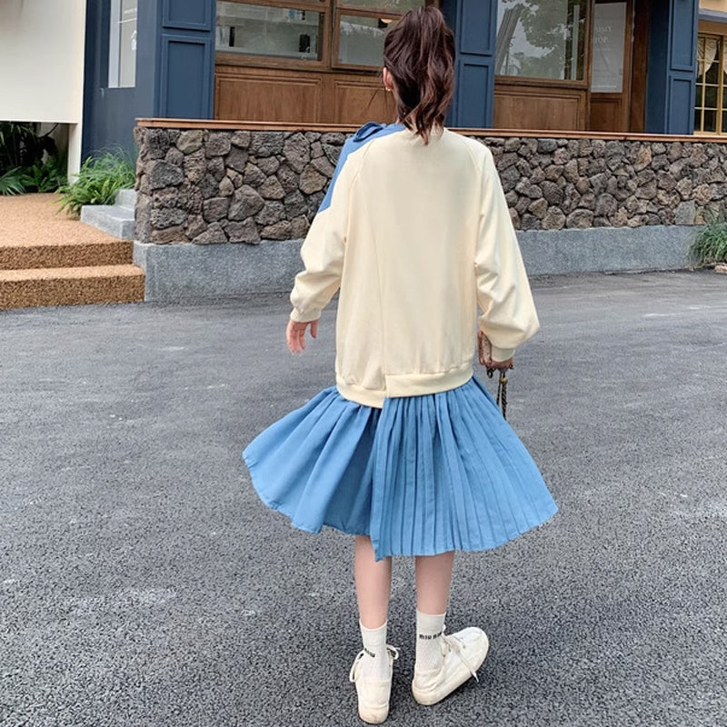 アシンメトリーショルダーリボンワンピース