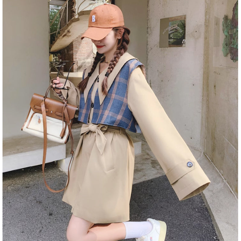 チェックヨークトレンチコート