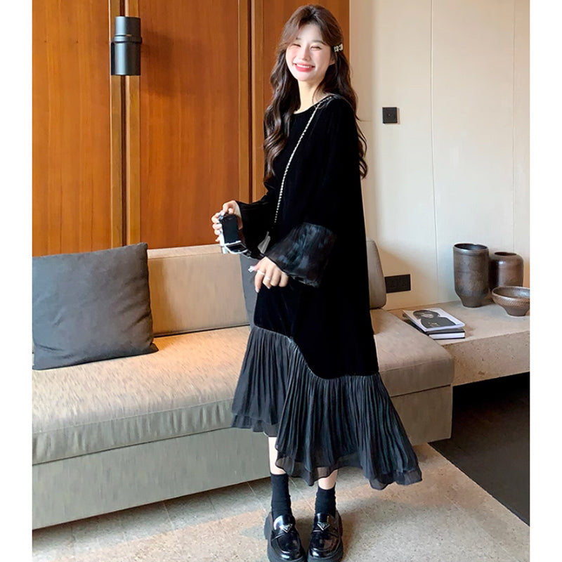 フィッシュテールブラックワンピース