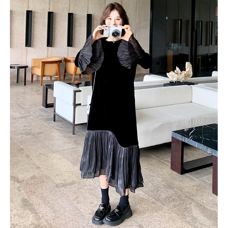 フィッシュテールブラックワンピース