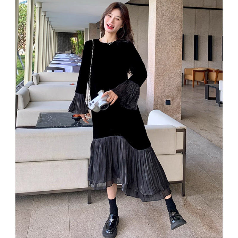 フィッシュテールブラックワンピース