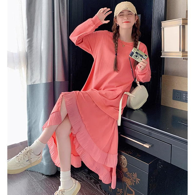 コーラルフリルスカートワンピース