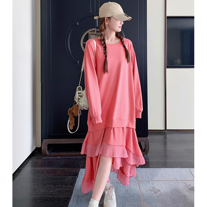 コーラルフリルスカートワンピース