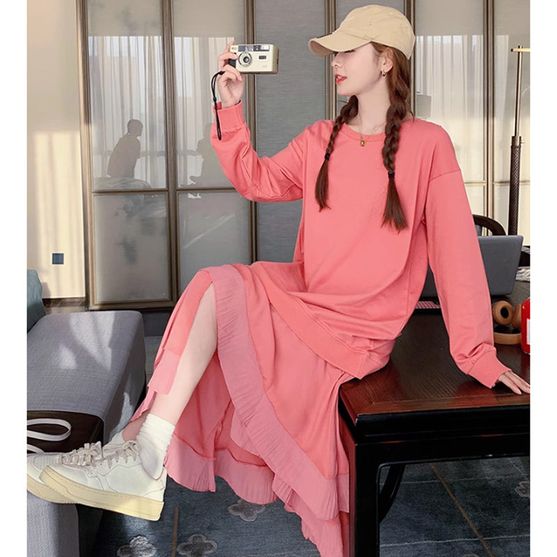 コーラルフリルスカートワンピース