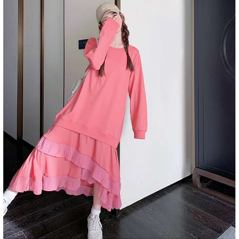 コーラルフリルスカートワンピース