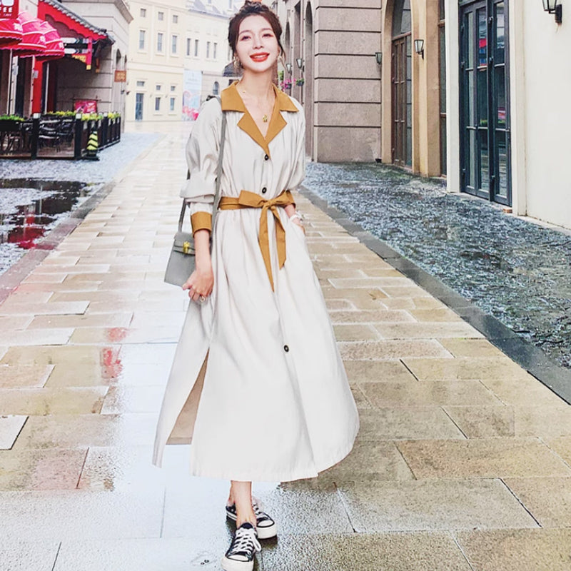 バイカラーシャツワンピース