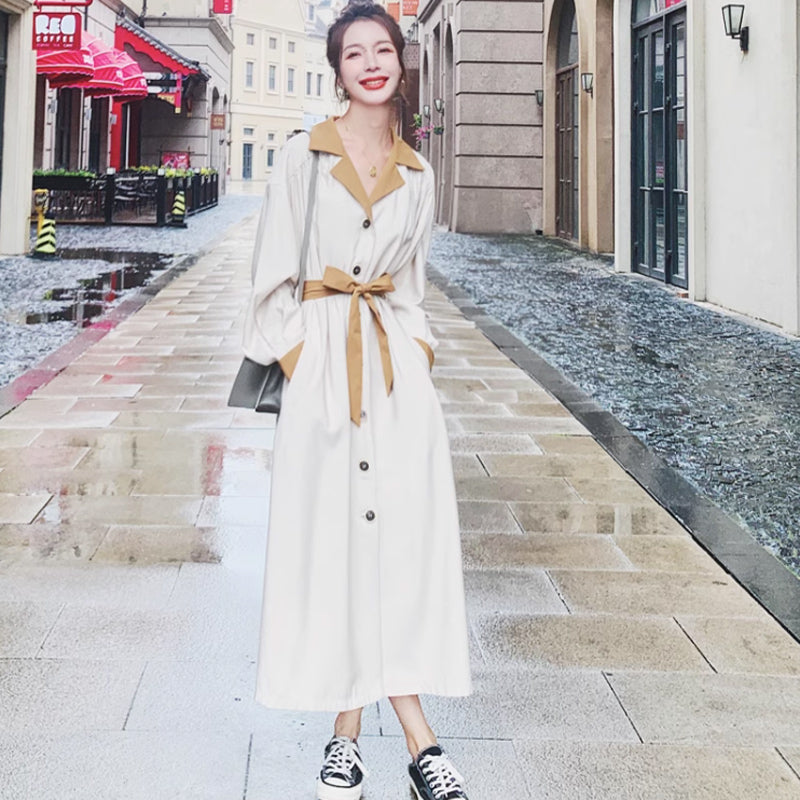 バイカラーシャツワンピース