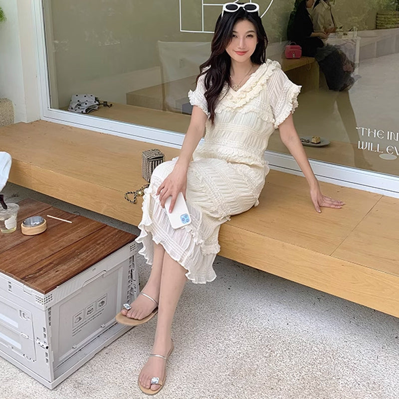 【即納】フリンジティアードワンピース