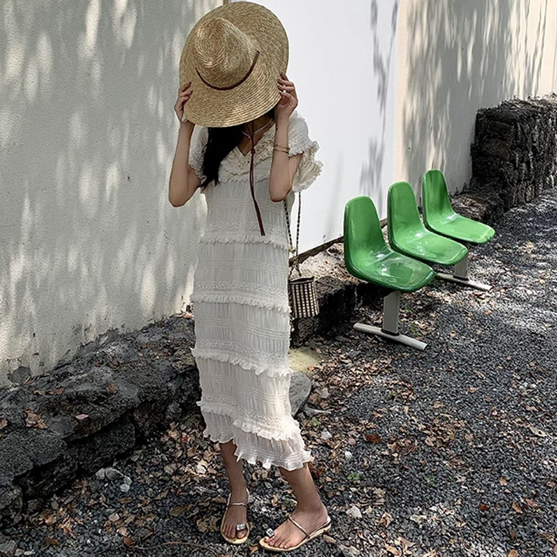 【即納】フリンジティアードワンピース