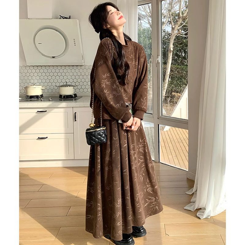 ブラウンコーデュロイセットアップ