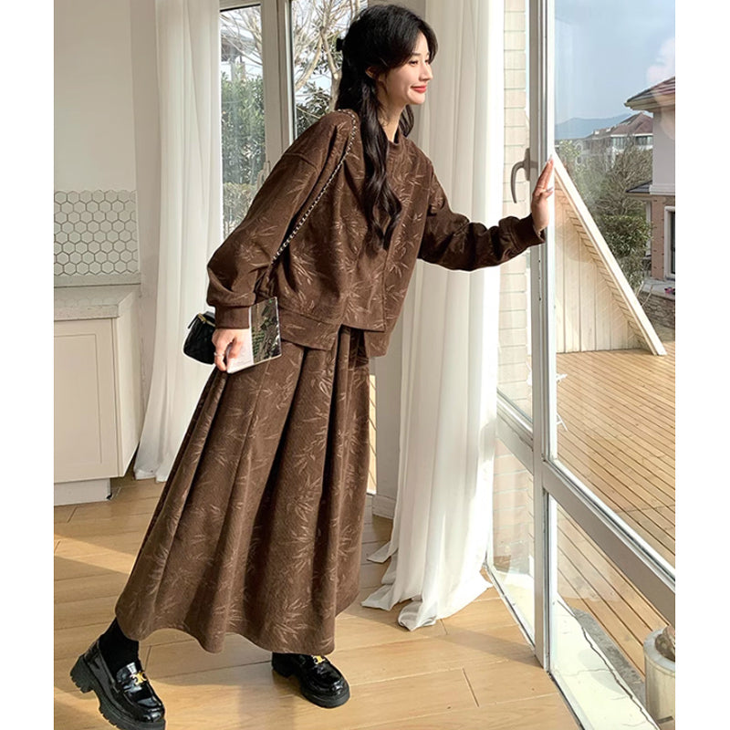 ブラウンコーデュロイセットアップ