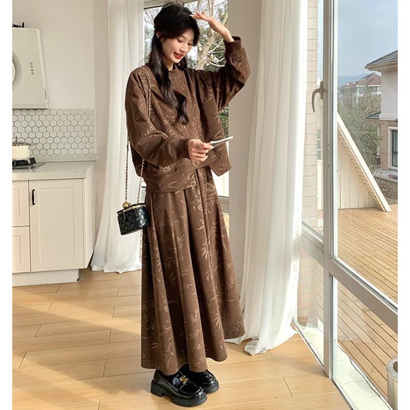 ブラウンコーデュロイセットアップ