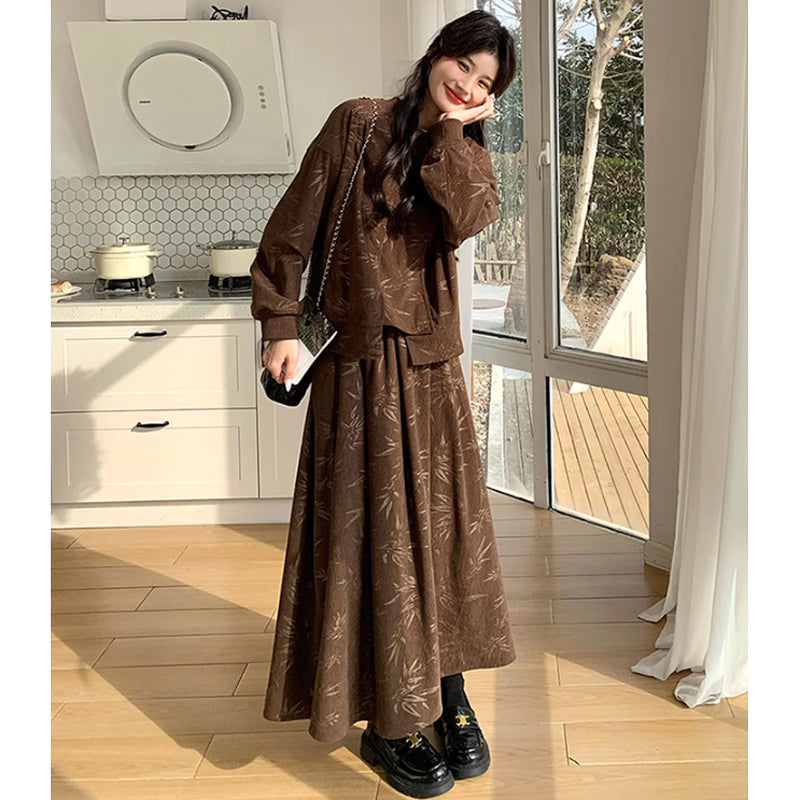 ブラウンコーデュロイセットアップ