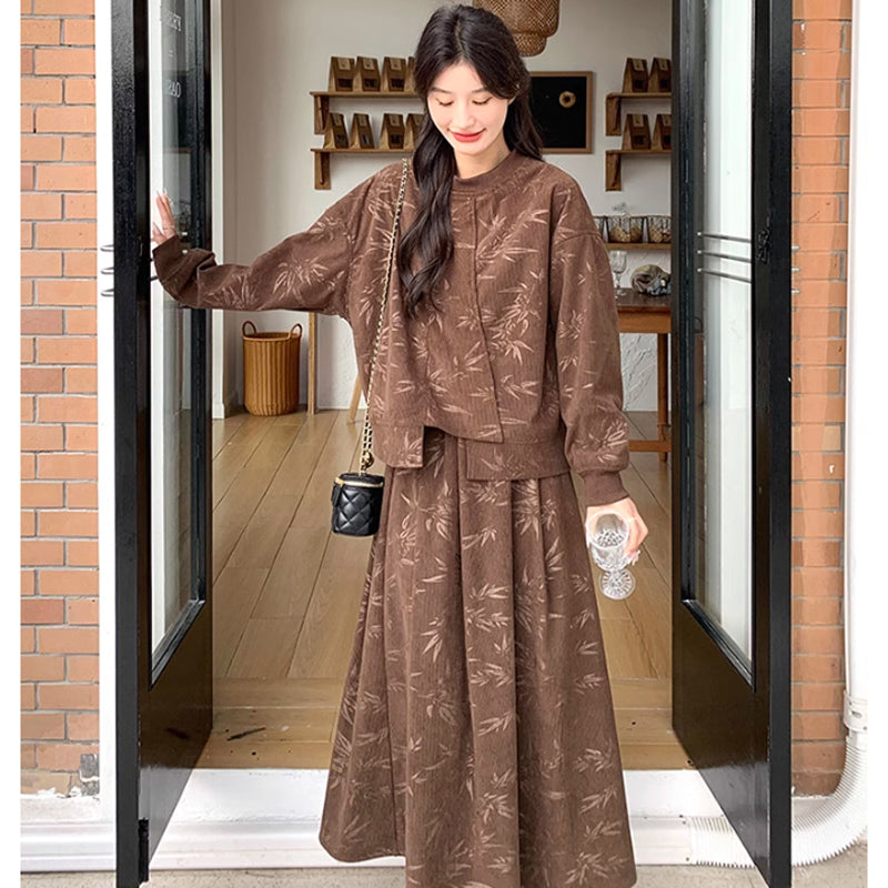 ブラウンコーデュロイセットアップ