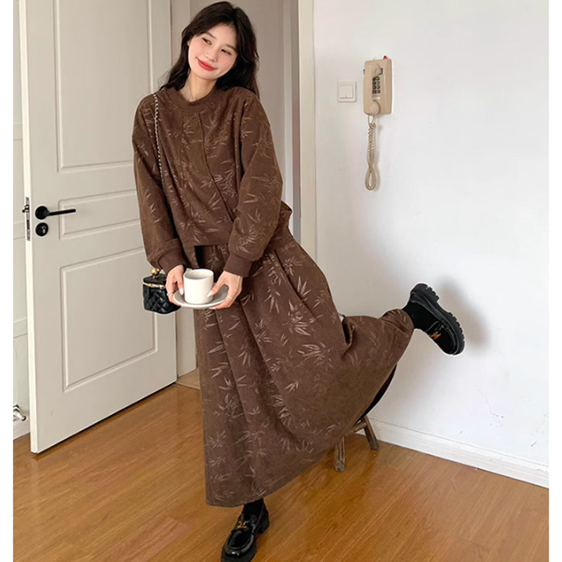 ブラウンコーデュロイセットアップ