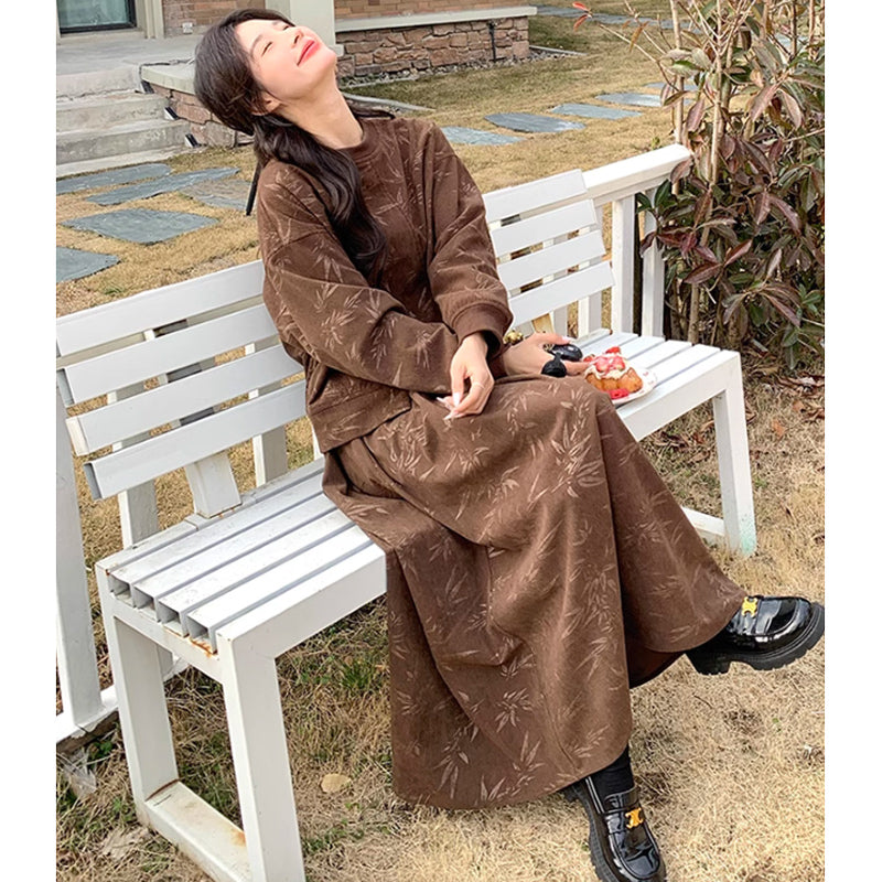 ブラウンコーデュロイセットアップ