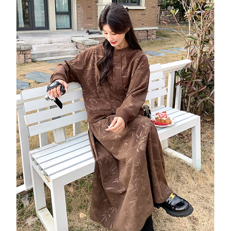 ブラウンコーデュロイセットアップ