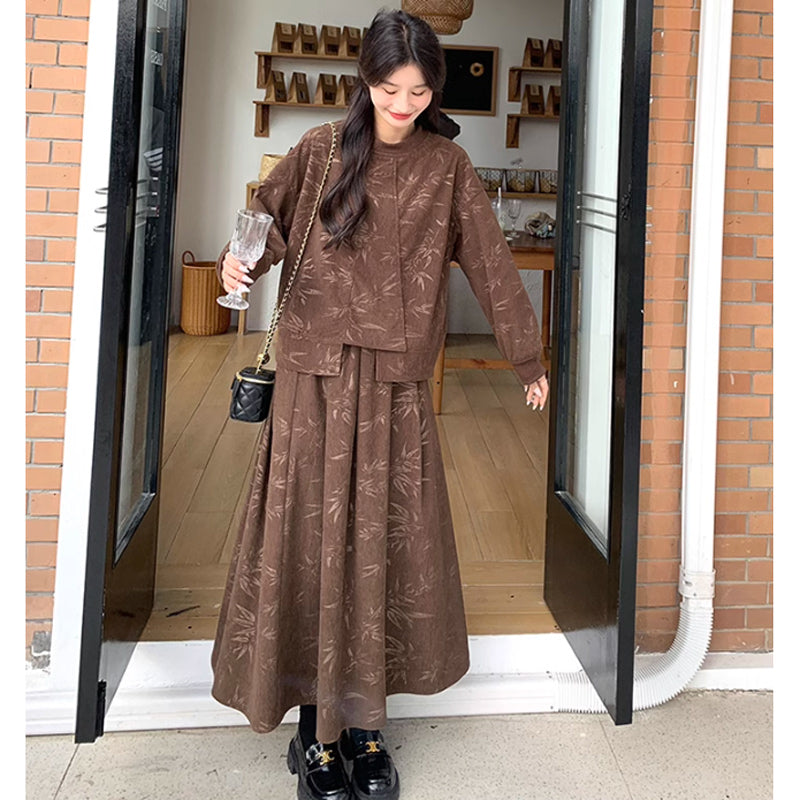 ブラウンコーデュロイセットアップ