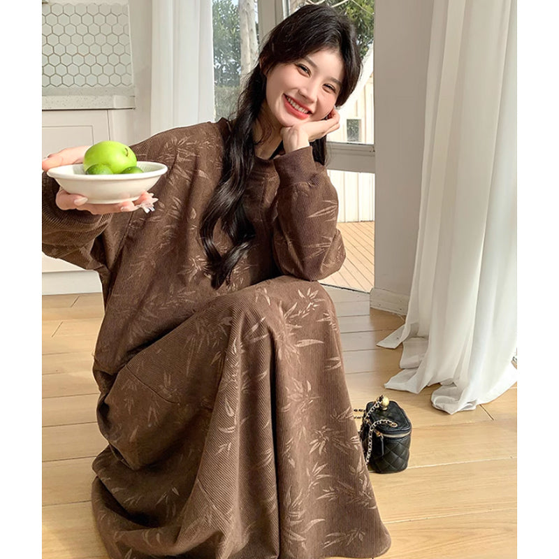 ブラウンコーデュロイセットアップ