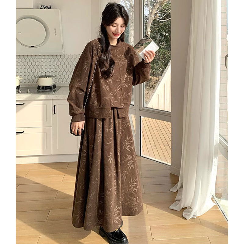 ブラウンコーデュロイセットアップ