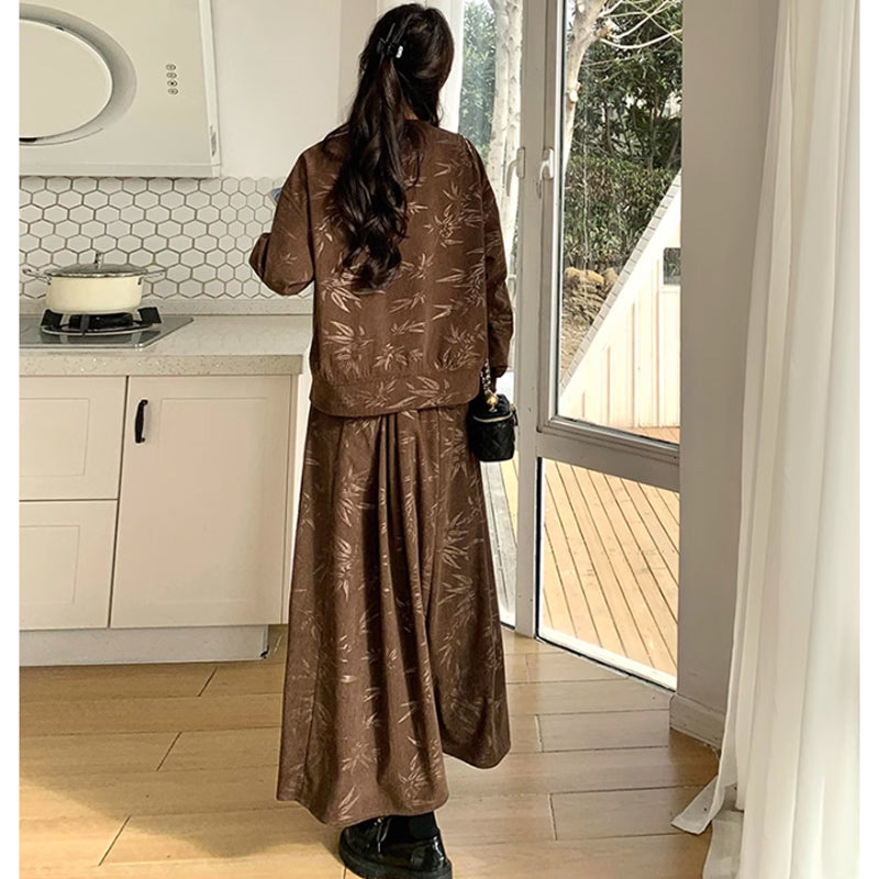 ブラウンコーデュロイセットアップ