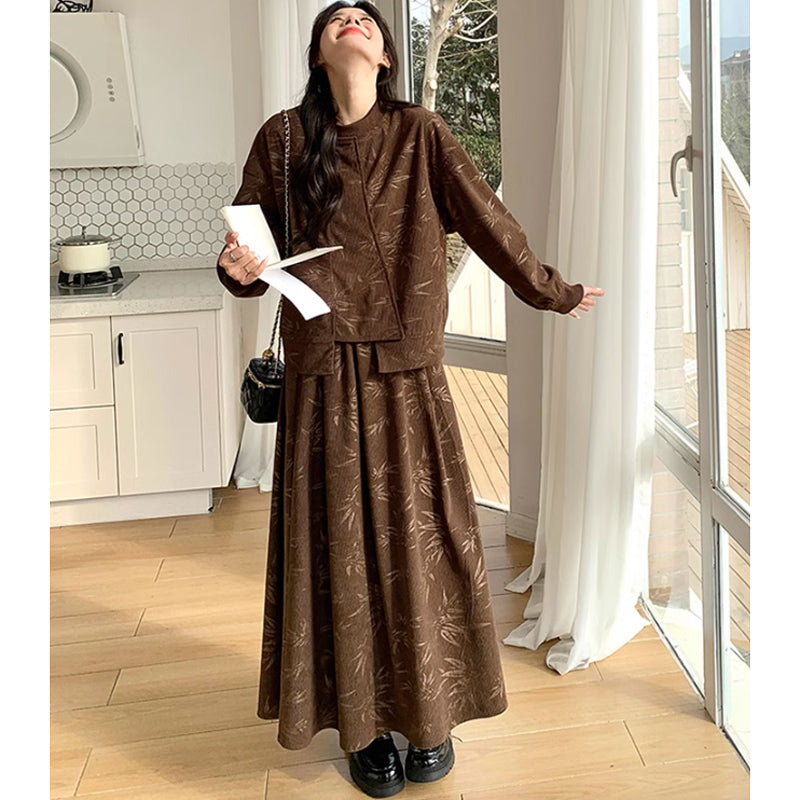 ブラウンコーデュロイセットアップ