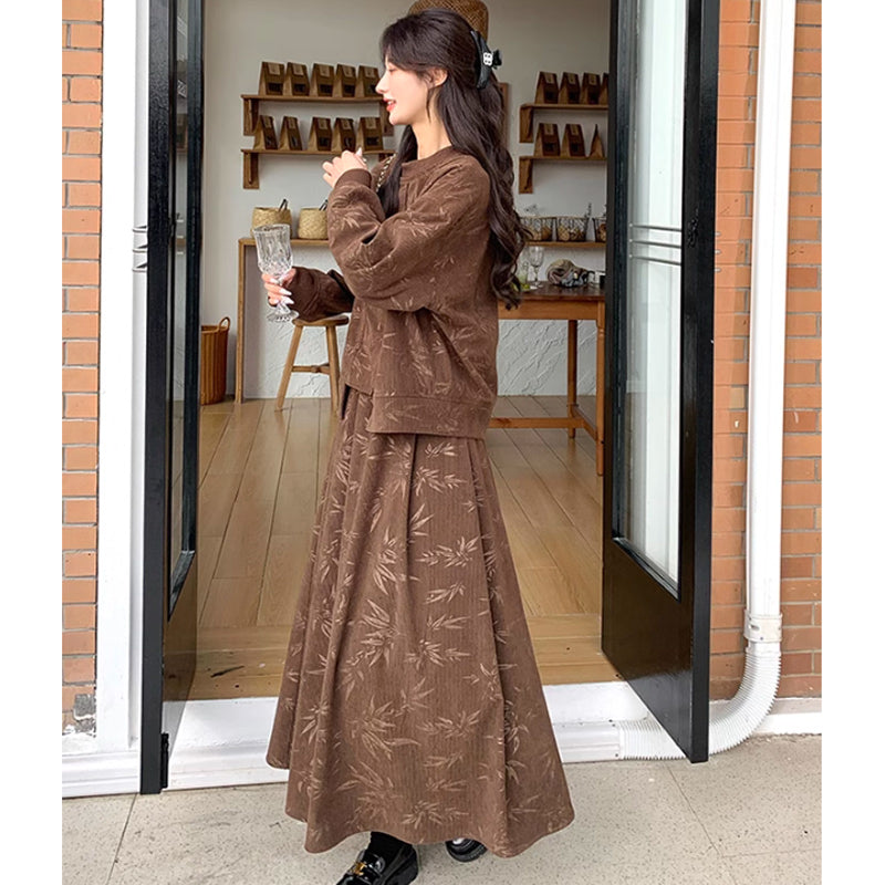 ブラウンコーデュロイセットアップ