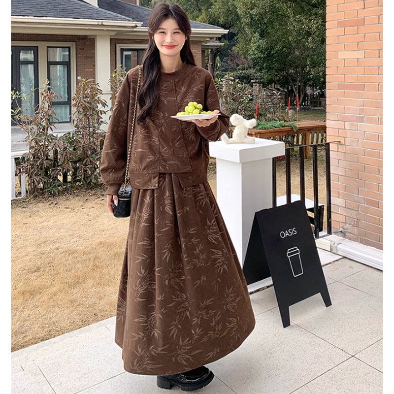 ブラウンコーデュロイセットアップ