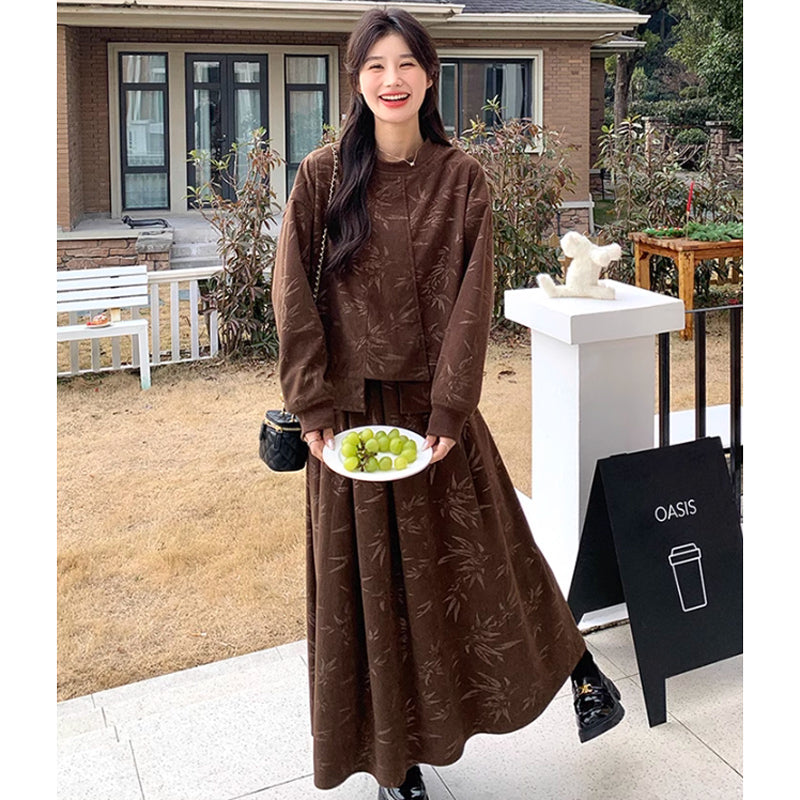 ブラウンコーデュロイセットアップ