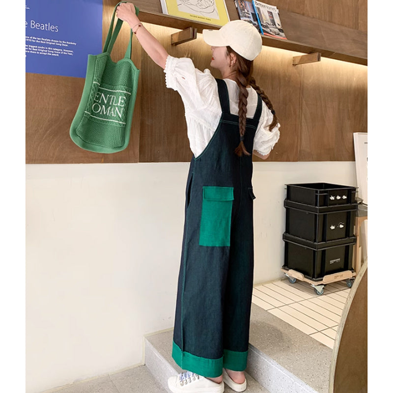 グリーンワークデニムサロペット