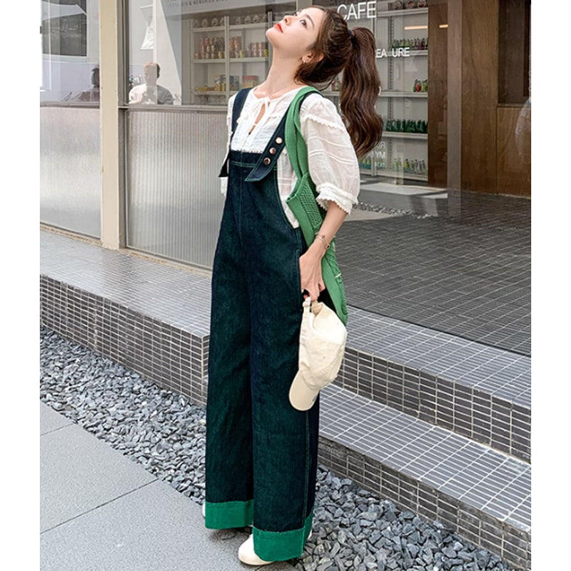 グリーンワークデニムサロペット
