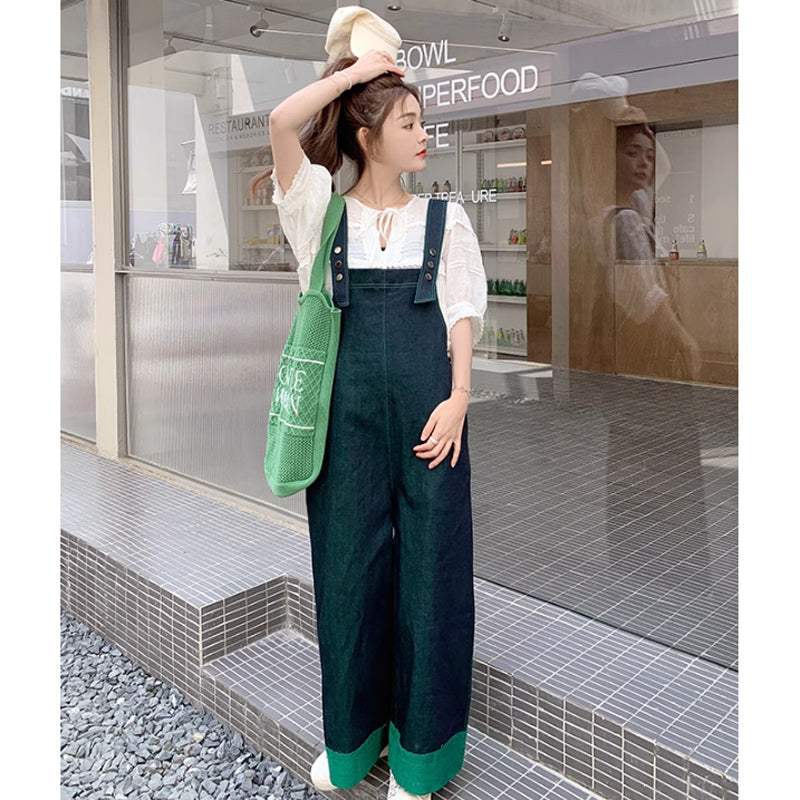 グリーンワークデニムサロペット