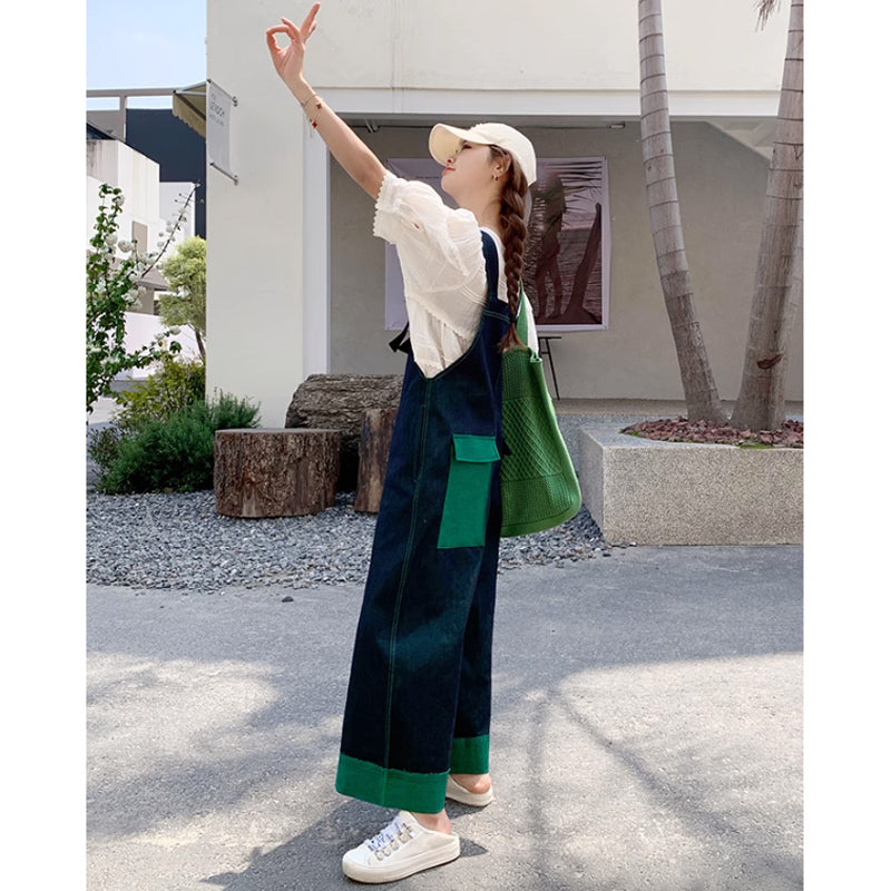 グリーンワークデニムサロペット