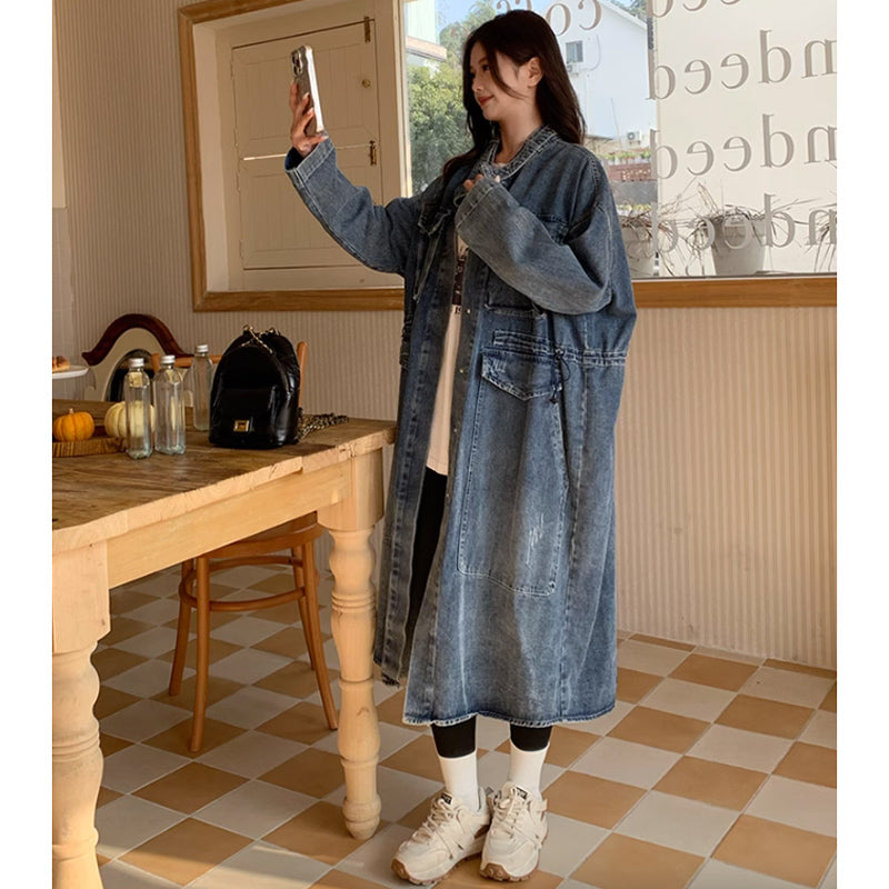 リメイク風デニムロングコート