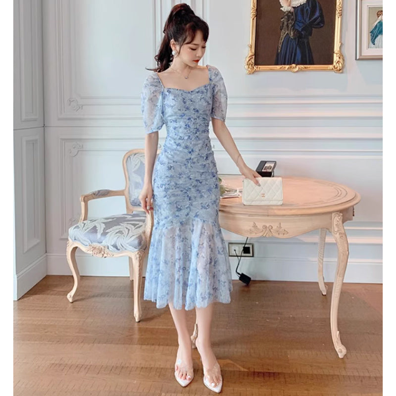 ライトブルーマーメイドワンピース