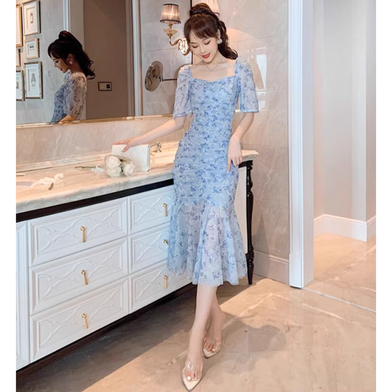 ライトブルーマーメイドワンピース