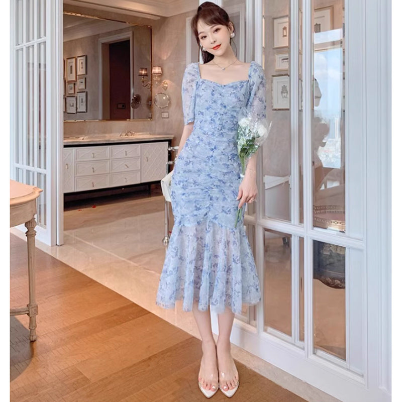 ライトブルーマーメイドワンピース